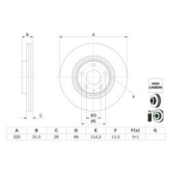 Brake Disc BOSCH 0986479H02 OE Ref TK78-33-251B