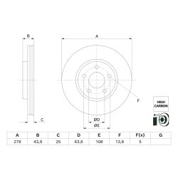 Disque de frein BOSCH 0986479H66 pour FORD PUMA OE 2384229