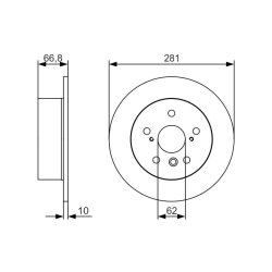 Disque de frein BOSCH 0986479R06 pour TOYOTA AVALON, CAMRY OE 4243106110