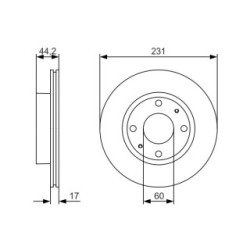 Disque de frein BOSCH 0986479R23 pour MARUTI, SUZUKI VERSA, CARRY OE 55311-76A00
