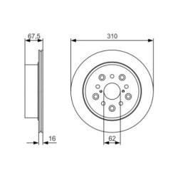 Brake Disc BOSCH 0986479R25 OE Ref 42431 50070