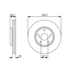 Brake Disc BOSCH 0986479R28 OE Ref 43512 48050