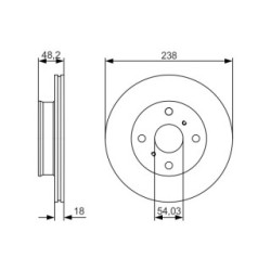 Brake Disc BOSCH 0986479R75 OE Ref 43512 12290