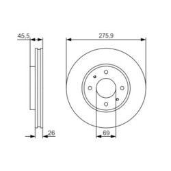 Brake Disc BOSCH 0986479R94 OE Ref MR510742 BOSCH