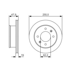 Disque de frein BOSCH 0986479S21 pour HYUNDAI GETZ OE 517121C050 BOSCH