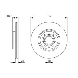 Disque de frein BOSCH 0986479S23 pour AUDI, SEAT A4, A6, EXEO OE 4B0615301A BOSCH