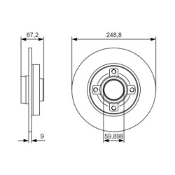Brake Disc BOSCH 0986479S42 OE Ref 4249 34