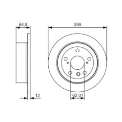 Disque de frein BOSCH 0986479T13 pour LEXUS, TOYOTA OE 4243106050