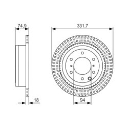 Brake Disc BOSCH 0986479T90 OE Ref 4615A037