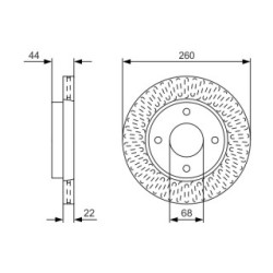 Disque de frein BOSCH 0986479U54 pour NISSAN TIIDA OE 40206ED510