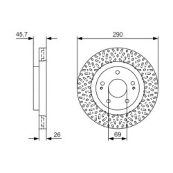 Brake Disc BOSCH 0986479U80 OE Ref MN116981