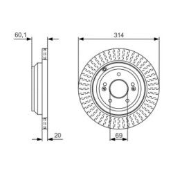 Disque de frein BOSCH 0986479V11 pour HYUNDAI EQUUS, GENESIS OE 584113N020