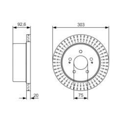 Brake Disc BOSCH 0986479V26 OE Ref 58329 4A350