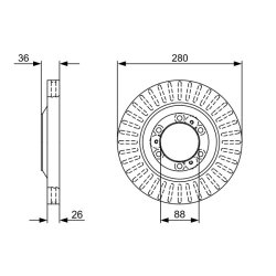 Disque de frein BOSCH 0986479V88 pour GREAT WALL, HAVAL OE 3103102K00