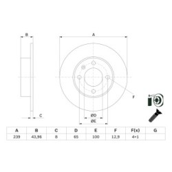 Brake Disc BOSCH 0986479V90 OE Ref 861 615 301 B