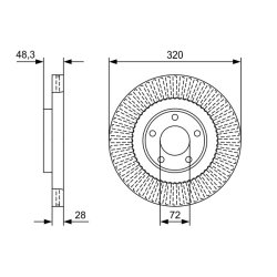 Disque de frein BOSCH 0986479W04 pour FORD EDGE OE 7T4Z1125A