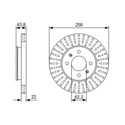 Disque de frein BOSCH 0986479W05 pour HYUNDAI, KIA ACCENT, GRAND, RIO