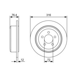 Disque de frein BOSCH 0986479W22 pour DODGE, JEEP NITRO, CHEROKEE OE 52129250AA