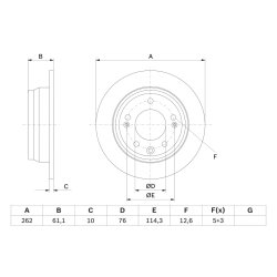 Disque de frein BOSCH 0986479W64 pour HYUNDAI, KIA OE 584111H100