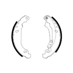 Jeu de mâchoires de frein à main BOSCH 0986487556 pour DACIA, RENAULT OE 7701205758