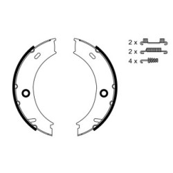 Hand Brake Shoe Set BOSCH 0986487611 OE Ref A 904 420 02 20