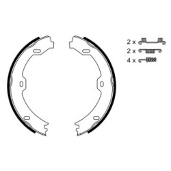 Jeu de mâchoires de frein à main BOSCH 0986487666 pour MERCEDES CLS, Classe E, SL BOSCH