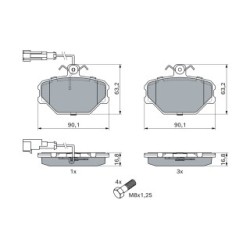 Brake Pad Set BOSCH 0986491050 OE Ref 77362268