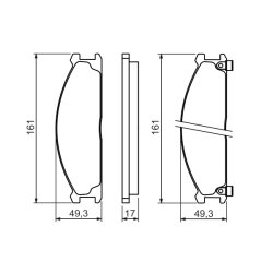 Jeu de plaquettes de frein BOSCH 0986493480 pour NISSAN, SUBARU OE 26296AA050 BOSCH