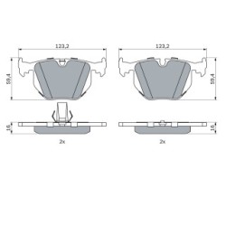 Brake Pad Set BOSCH 0986494006 OE Ref 34 21 1 163 326