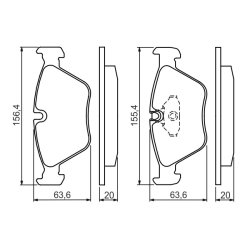 Jeu de plaquettes de frein BOSCH 0986494007 OE 34111163387 BOSCH