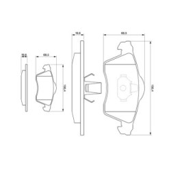 Jeu de plaquettes de frein BOSCH 0986494008 pour VW CALIFORNIA, TRANSPORTER OE 7D0698151 BOSCH