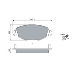 Jeu de plaquettes de frein BOSCH 0986494026 pour FORD, JAGUAR MONDEO, X-TYPE BOSCH