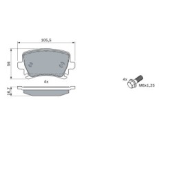 Brake Pad Set BOSCH 0986494053 OE Ref JZW 698 451 D