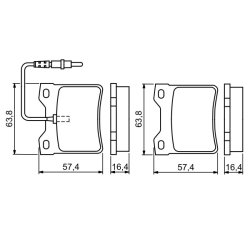 Jeu de plaquettes de frein BOSCH 0986494055 pour PEUGEOT 406, 605, 607 OE 425081 BOSCH