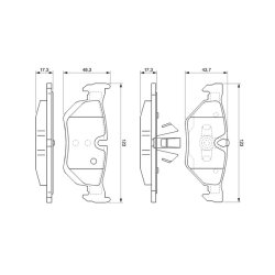 Jeu de plaquettes de frein BOSCH 0986494061 OE 34216767150