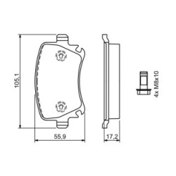 Brake Pad Set BOSCH 0986494062 OE Ref 1K0 698 451 B