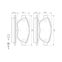 Brake Pad Set BOSCH 0986494074 OE Ref 77362092