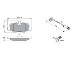 Brake Pad Set BOSCH 0986494082 OE Ref A 001 421 10 10