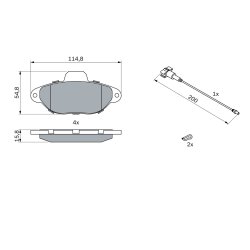 Plaquettes de frein BOSCH 0986494115 pour FIAT 500, PANDA OE 77364635 BOSCH