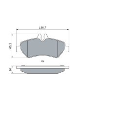 Jeu de plaquettes de frein BOSCH 0986494123 pour MERCEDES, VW SPRINTER, CRAFTER BOSCH