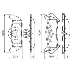 Plaquettes de frein BOSCH 0986494142 pour INFINITI, JEEP, NISSAN OE 05080871AB BOSCH
