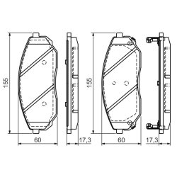 Jeu de plaquettes de frein BOSCH 0986494143 OE 581013EE00