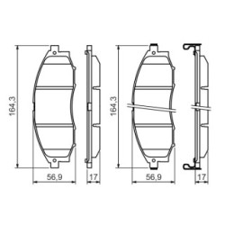 Jeu de plaquettes de frein BOSCH 0986494152 pour NISSAN NAVARA, NP300, PICK OE D1060VK100 BOSCH