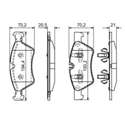 Brake Pad Set BOSCH 0986494165 OE Ref A 164 420 08 20