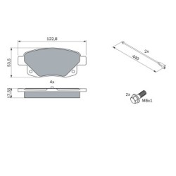 Jeu de plaquettes de frein BOSCH 0986494171 pour FORD TRANSIT OE ME6C1J2M008-AA BOSCH