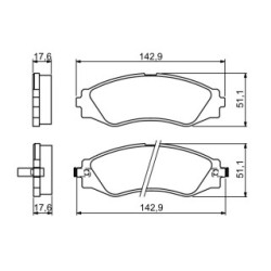 Jeu de plaquettes de frein BOSCH 0986494173 OE 96446742 BOSCH