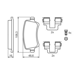 Jeu de plaquettes de frein BOSCH 0986494175