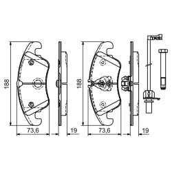 Brake Pad Set BOSCH 0 986 494 201 OE Ref 4G0698151D