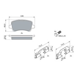 Brake Pad Set BOSCH 0986494213 OE Ref ME6G9J 2M008-FA