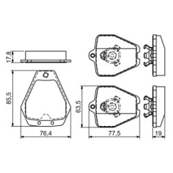 Brake Pad Set BOSCH 0986494215 OE Ref 8D0 698 151 B